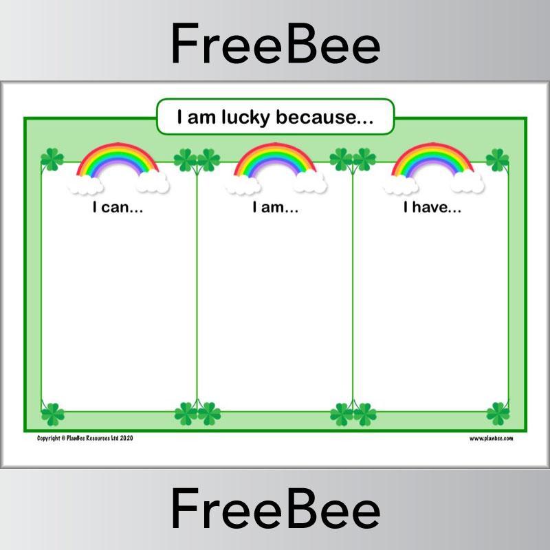 I am lucky because...worksheet FREE by PlanBee