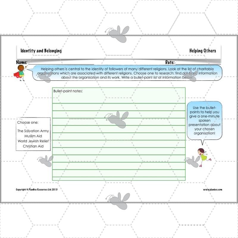 PlanBee Identity and Belonging Year 4 KS2 RE Lesson Pack by PlanBee