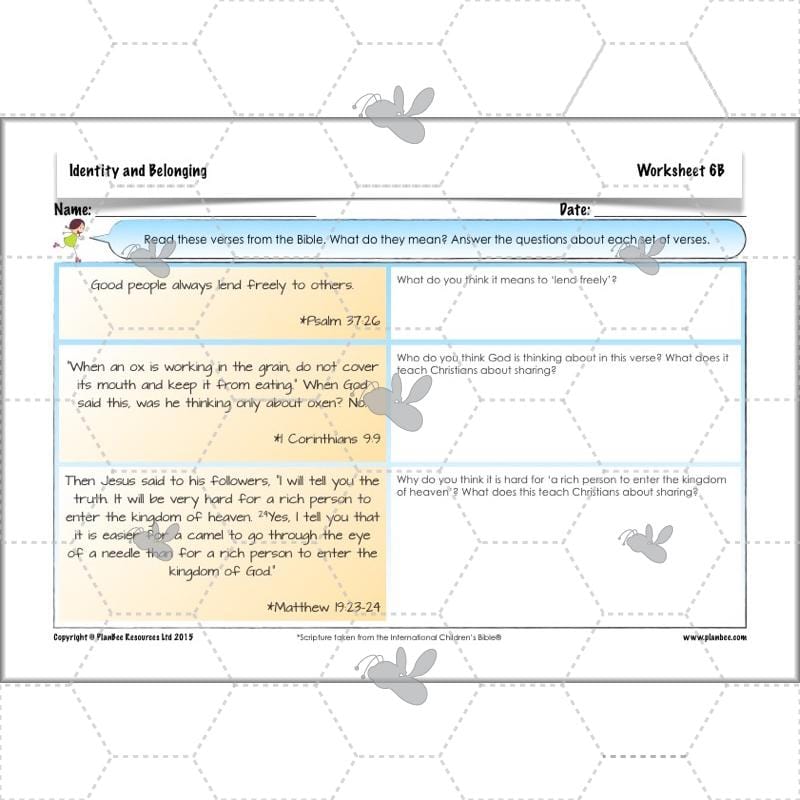 PlanBee Identity and Belonging Year 4 KS2 RE Lesson Pack by PlanBee