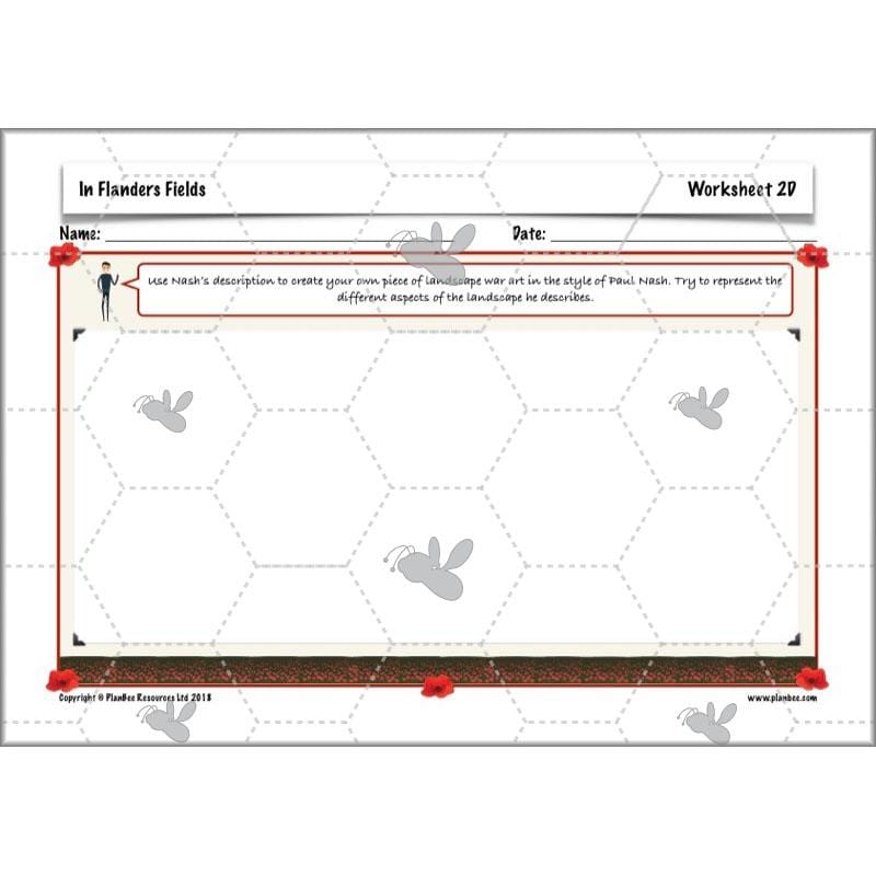 PlanBee WW1 Art Ideas KS2 In Flanders Fields Art Lessons by PlanBee