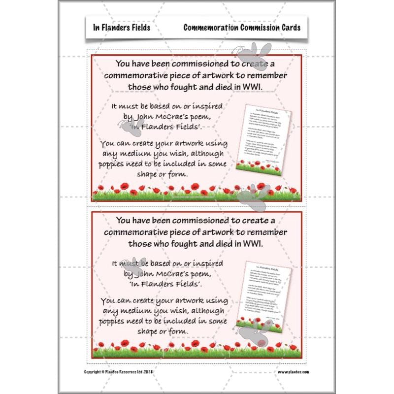 PlanBee WW1 Art Ideas KS2 In Flanders Fields Art Lessons by PlanBee