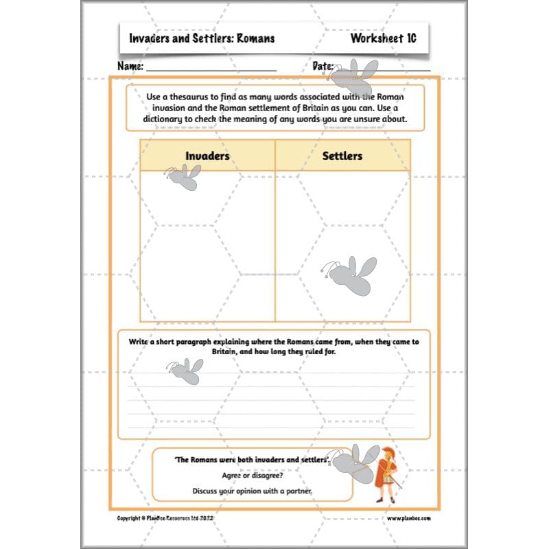 PlanBee Roman Invasion of Britain KS2 Invaders and Settlers | PlanBee