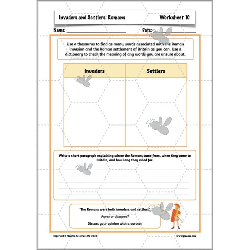 Roman Invasion of Britain KS2 Invaders and Settlers | PlanBee
