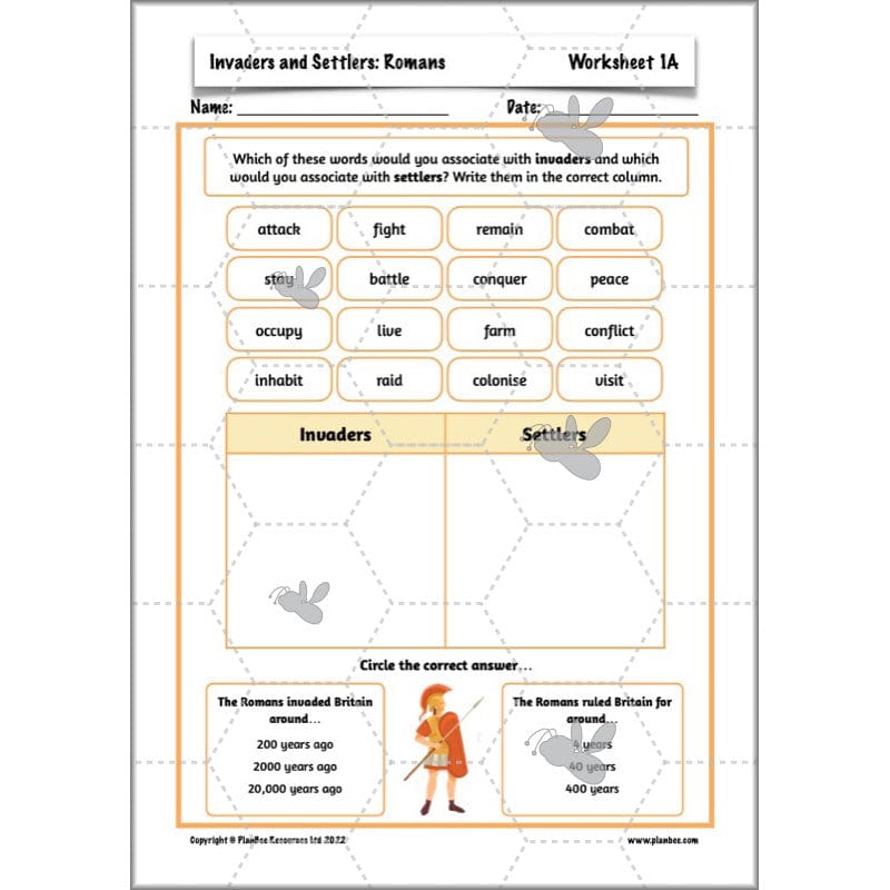 PlanBee Roman Invasion of Britain KS2 Invaders and Settlers | PlanBee