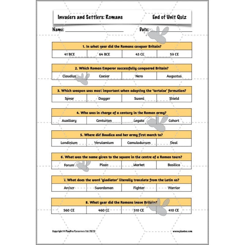 PlanBee Roman Invasion of Britain KS2 Invaders and Settlers | PlanBee