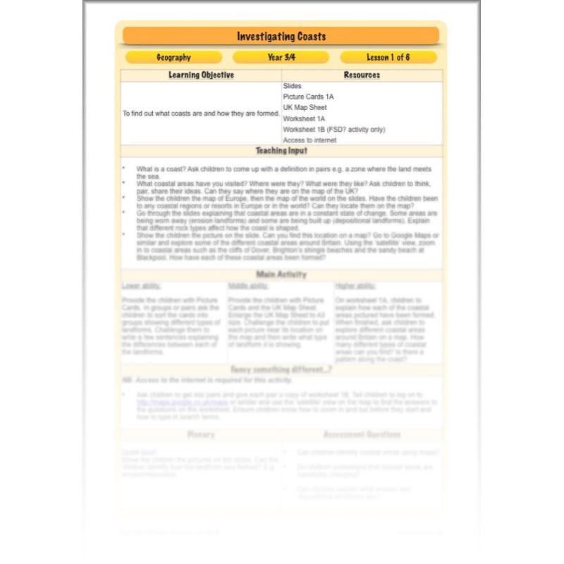 PlanBee Investigating Coasts KS2 Geography Lessons | PlanBee