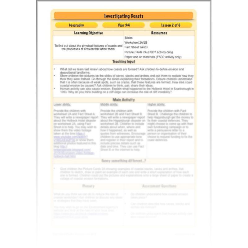 PlanBee Investigating Coasts KS2 Geography Lessons | PlanBee