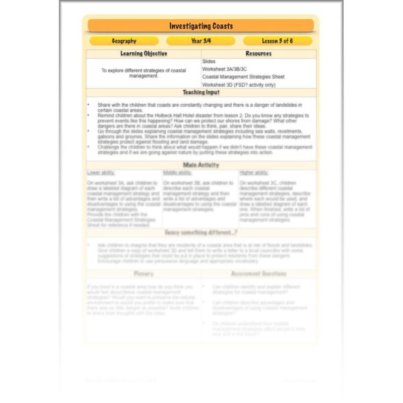 PlanBee Investigating Coasts KS2 Geography Lessons | PlanBee