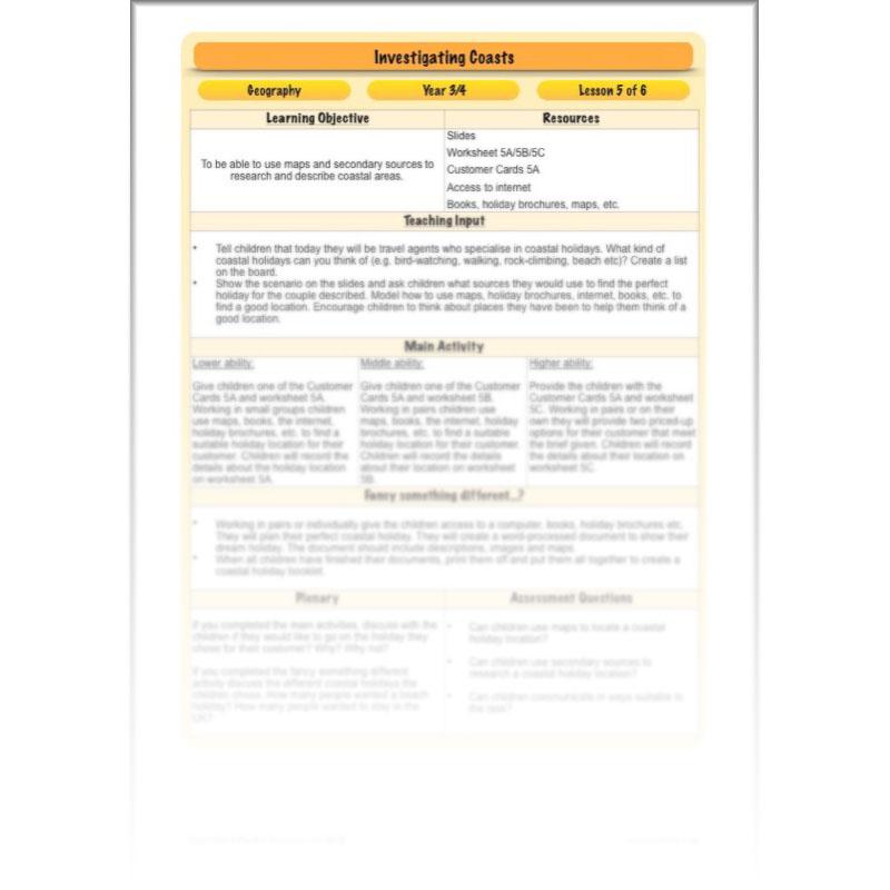 PlanBee Investigating Coasts KS2 Geography Lessons | PlanBee