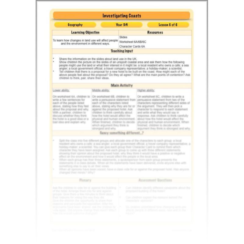 PlanBee Investigating Coasts KS2 Geography Lessons | PlanBee