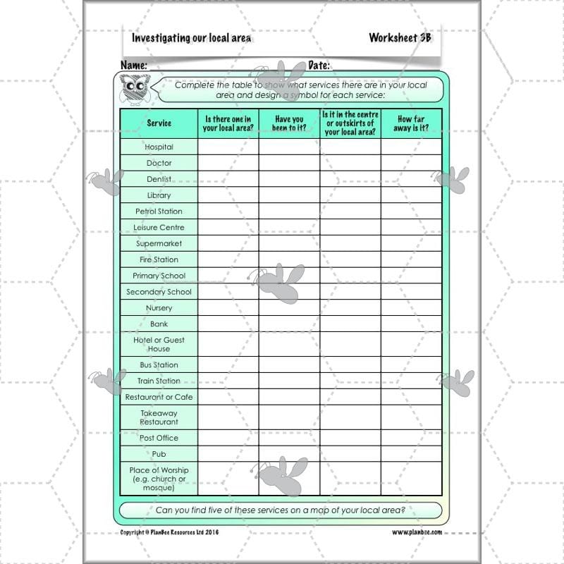 PlanBee Investigating Our Local Area: Year 3 Geography scheme of work