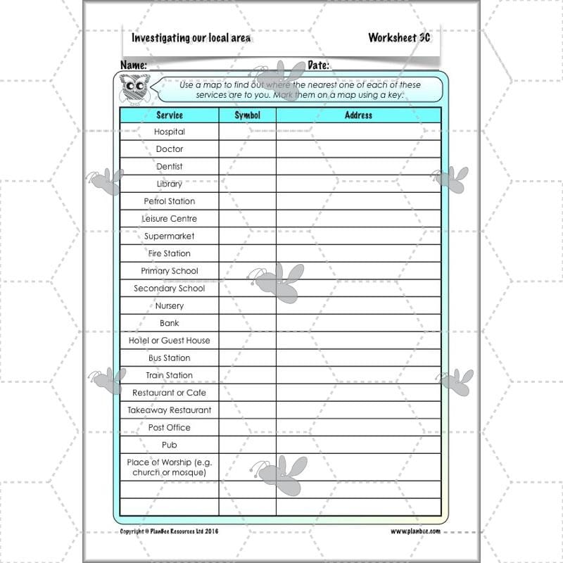 PlanBee Investigating Our Local Area: Year 3 Geography scheme of work