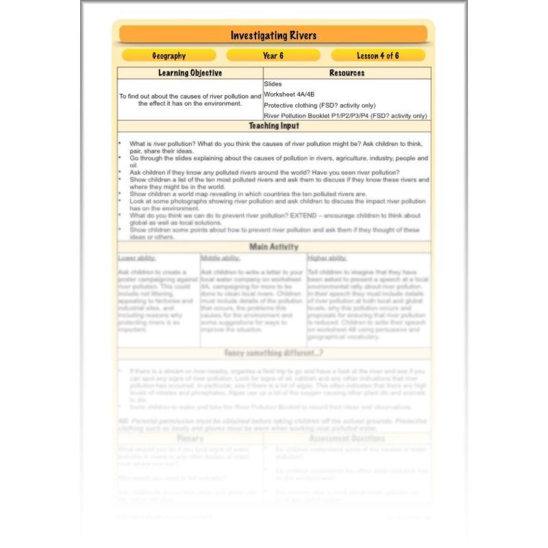 PlanBee Investigating Rivers KS2 planning – physical geography resources