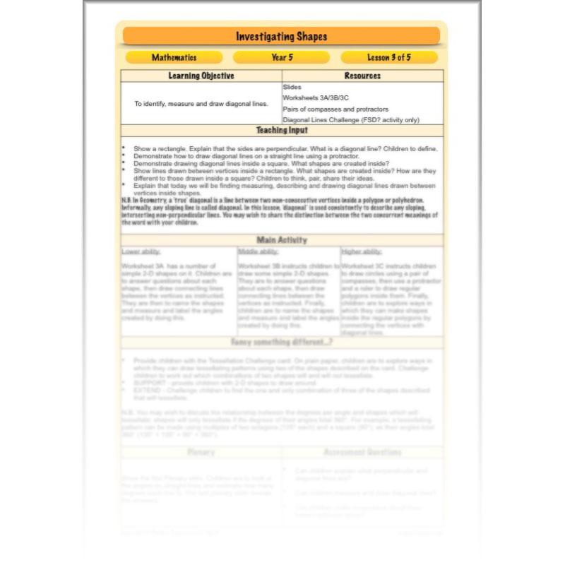 PlanBee Year 5 Shape KS2 Geometry Maths Lessons by PlanBee