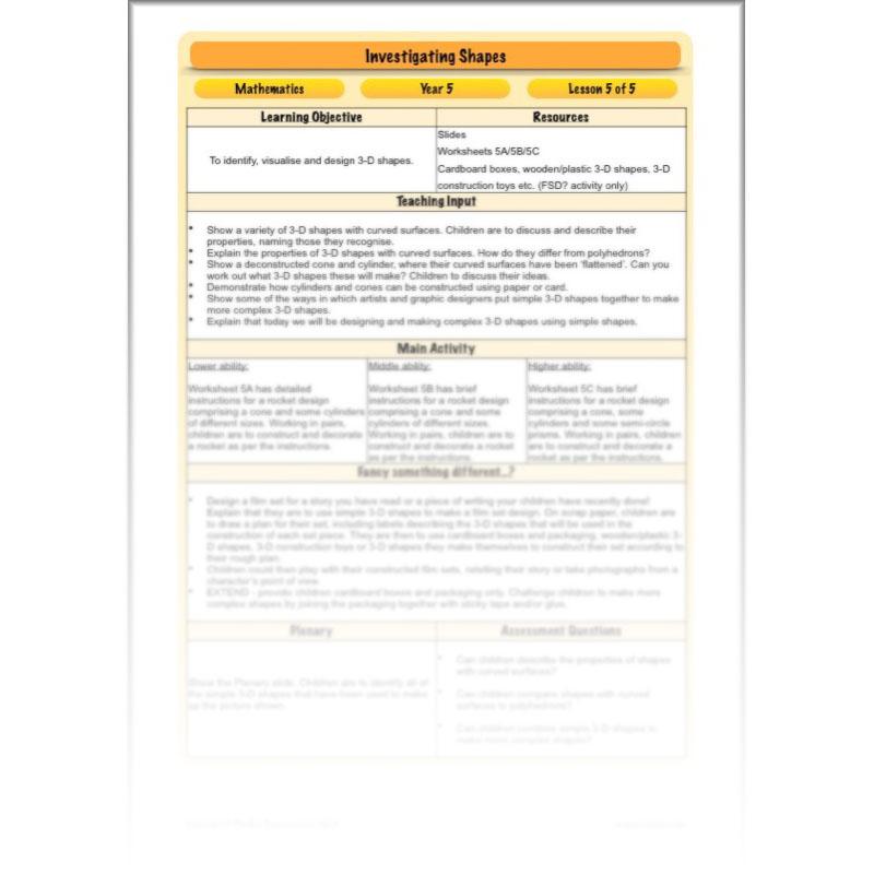PlanBee Year 5 Shape KS2 Geometry Maths Lessons by PlanBee