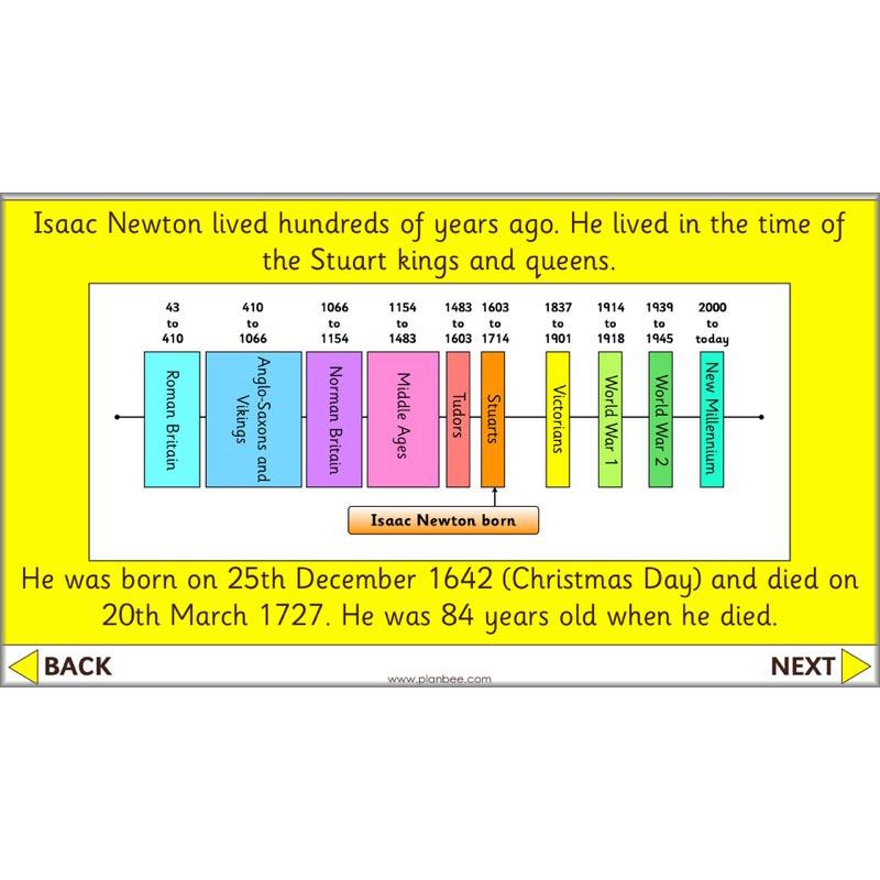 PlanBee Isaac Newton for children – KS1 History lessons