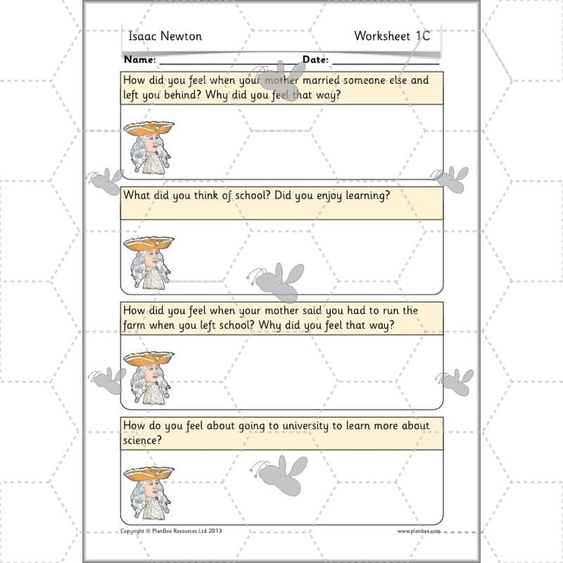 PlanBee Isaac Newton for children – KS1 History lessons