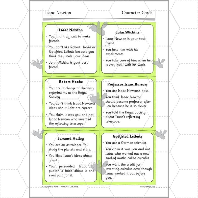 PlanBee Isaac Newton for children – KS1 History lessons