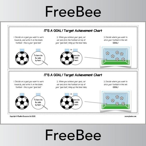 PlanBee Free downloadable Goal! Target Achievement Chart by PlanBee