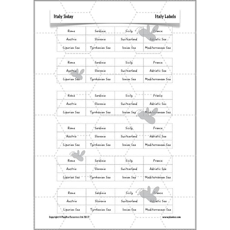 PlanBee Italy Today: Italy KS2 Year 3 & Year 4 Geography by PlanBee