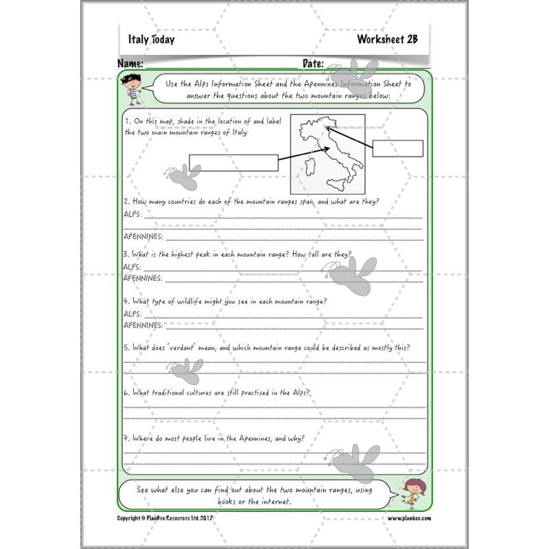PlanBee Italy Today: Italy KS2 Year 3 & Year 4 Geography by PlanBee