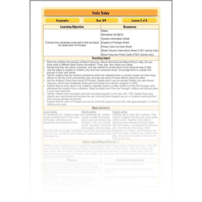 PlanBee Italy Today: Italy KS2 Year 3 & Year 4 Geography by PlanBee