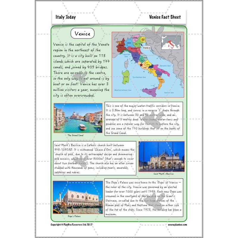 PlanBee Italy Today: Italy KS2 Year 3 & Year 4 Geography by PlanBee