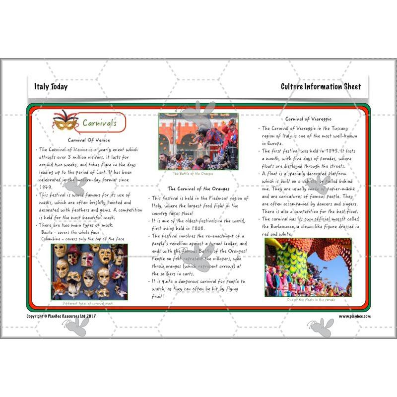 PlanBee Italy Today: Italy KS2 Year 3 & Year 4 Geography by PlanBee