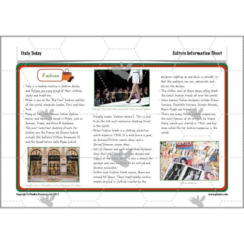 PlanBee Italy Today: Italy KS2 Year 3 & Year 4 Geography by PlanBee
