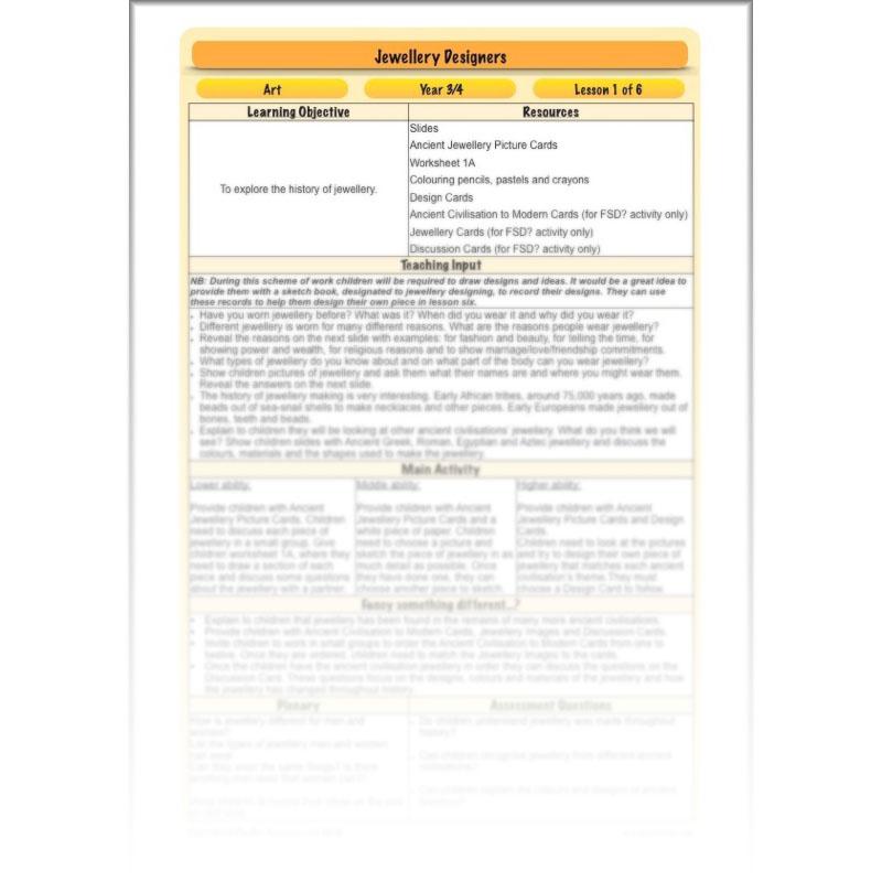 PlanBee Jewellery Designers KS2 Art & Design Lessons by PlanBee