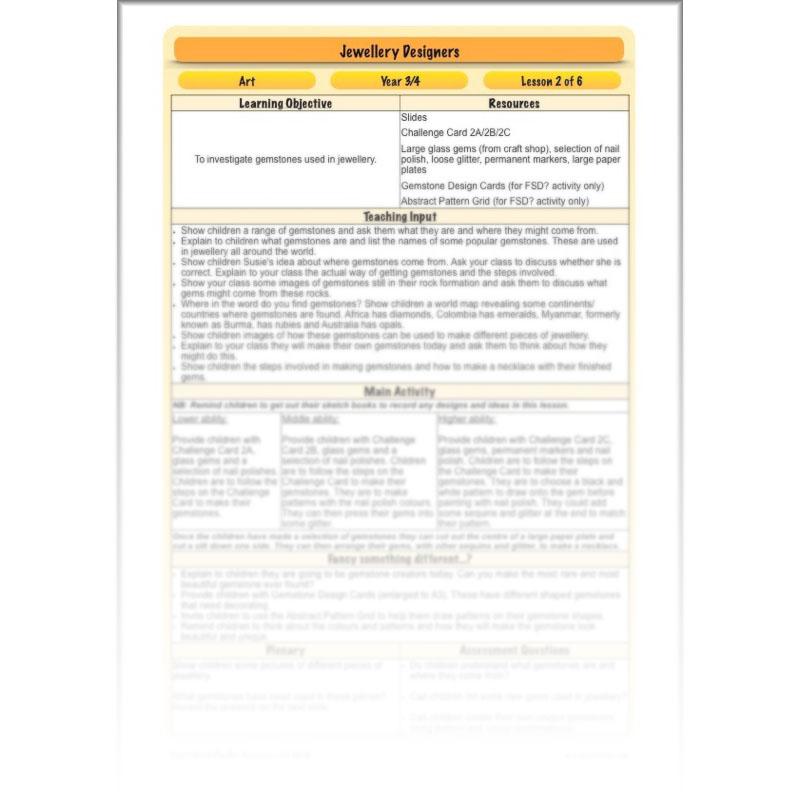 PlanBee Jewellery Designers KS2 Art & Design Lessons by PlanBee