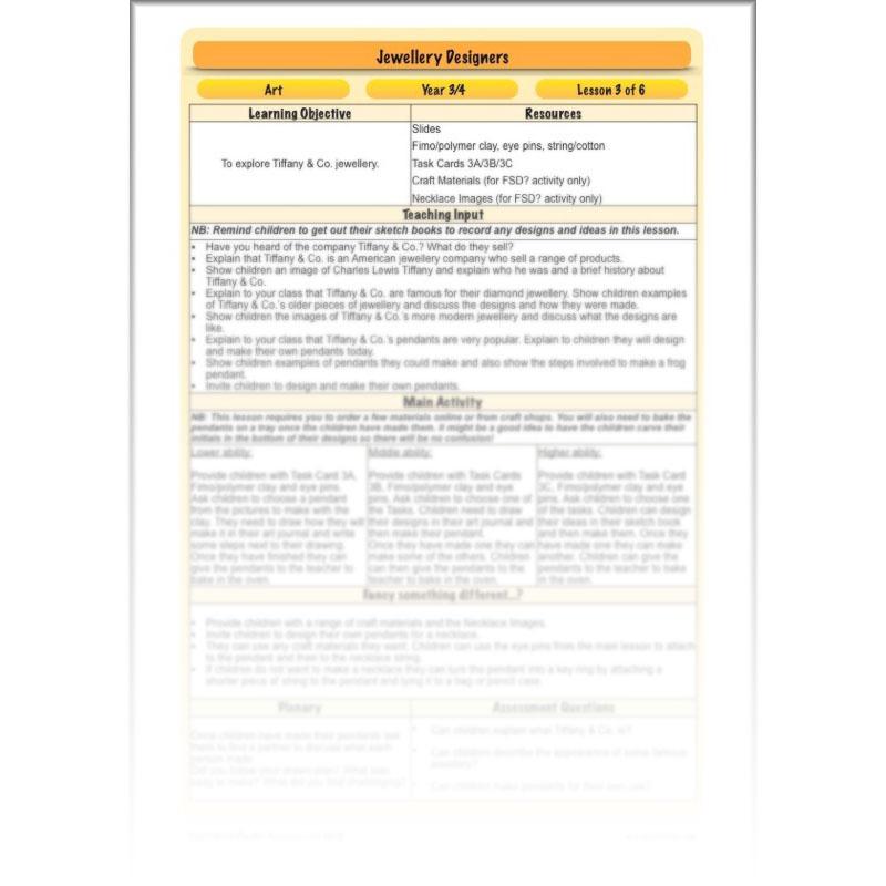 PlanBee Jewellery Designers KS2 Art & Design Lessons by PlanBee