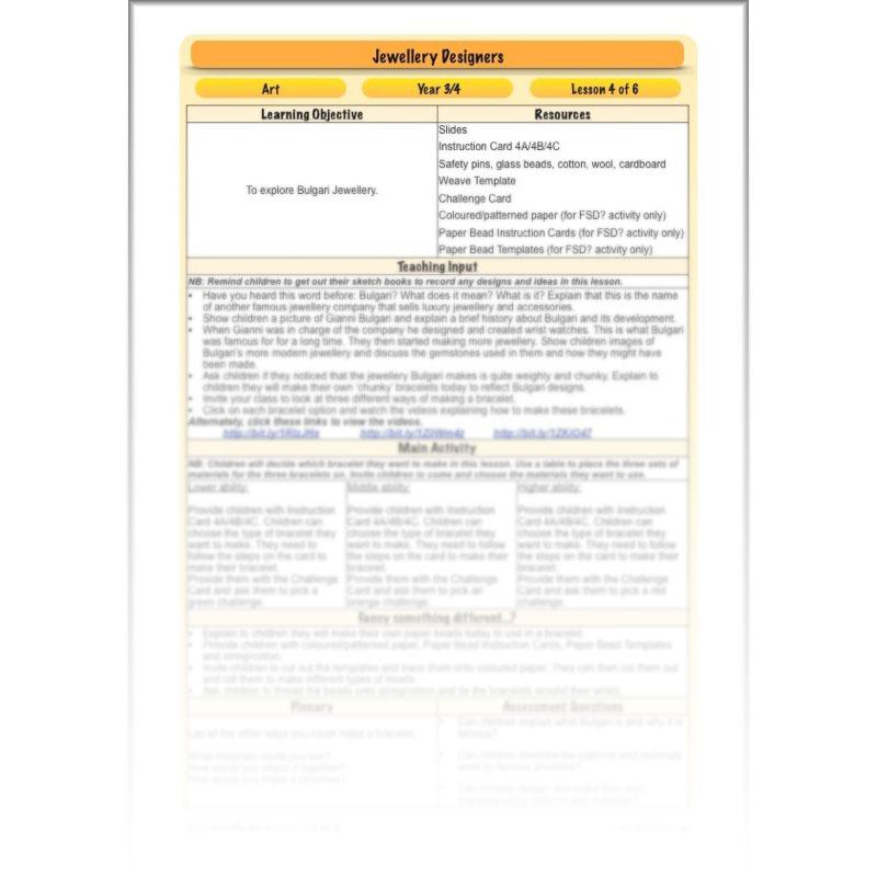 PlanBee Jewellery Designers KS2 Art & Design Lessons by PlanBee