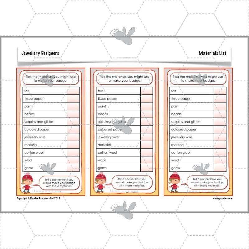 PlanBee Jewellery Designers KS2 Art & Design Lessons by PlanBee