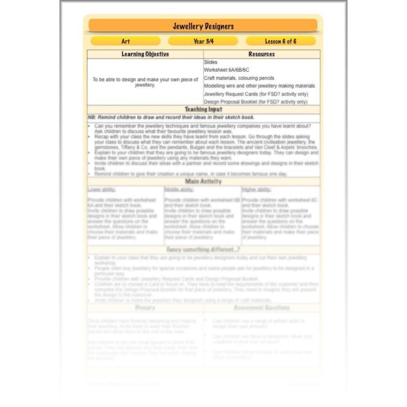 PlanBee Jewellery Designers KS2 Art & Design Lessons by PlanBee