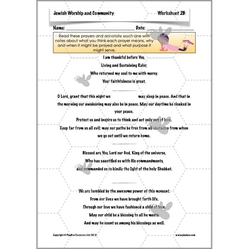 PlanBee Jewish Worship and Community - KS2 RE Lesson by PlanBee