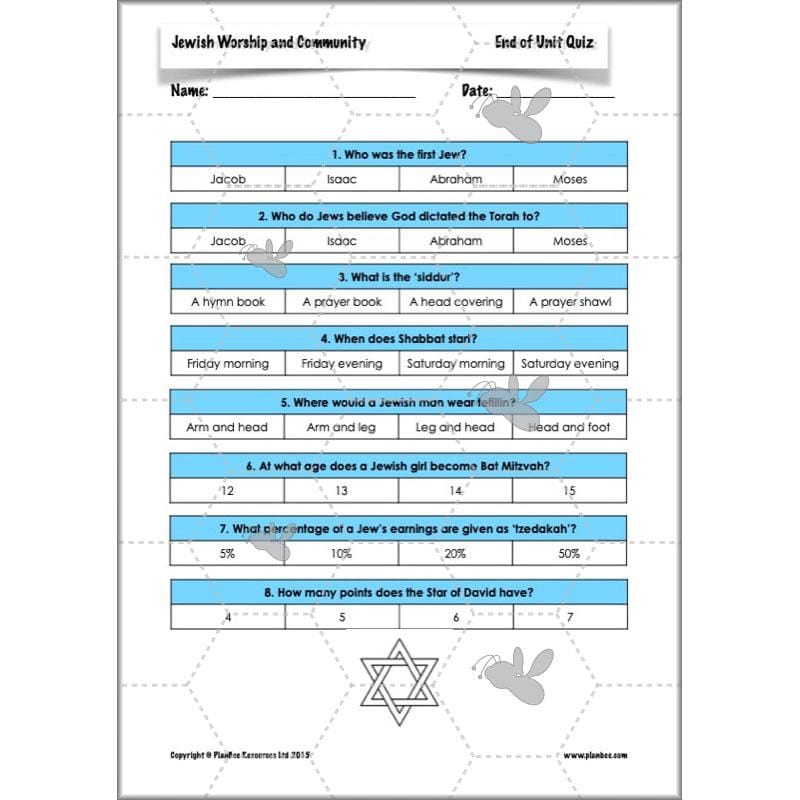 PlanBee Jewish Worship and Community - KS2 RE Lesson by PlanBee