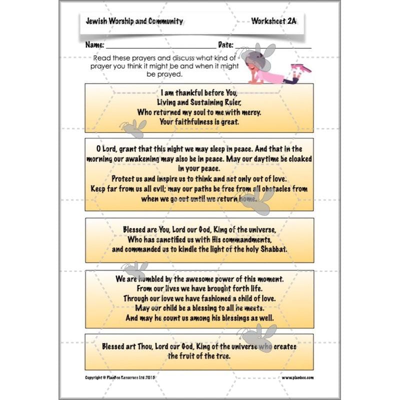 PlanBee Jewish Worship and Community - KS2 RE Lesson by PlanBee