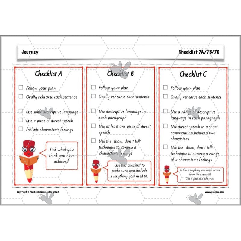 PlanBee Journey Aaron Becker Planning | Year 4 Narrative | PlanBee