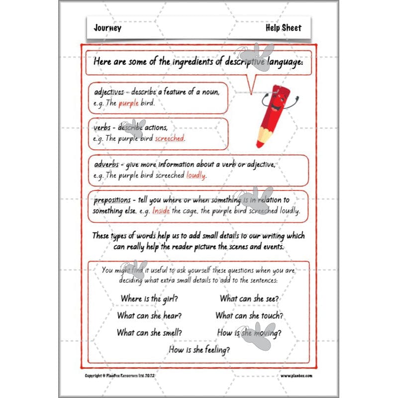 PlanBee Journey Aaron Becker Planning | Year 4 Narrative | PlanBee