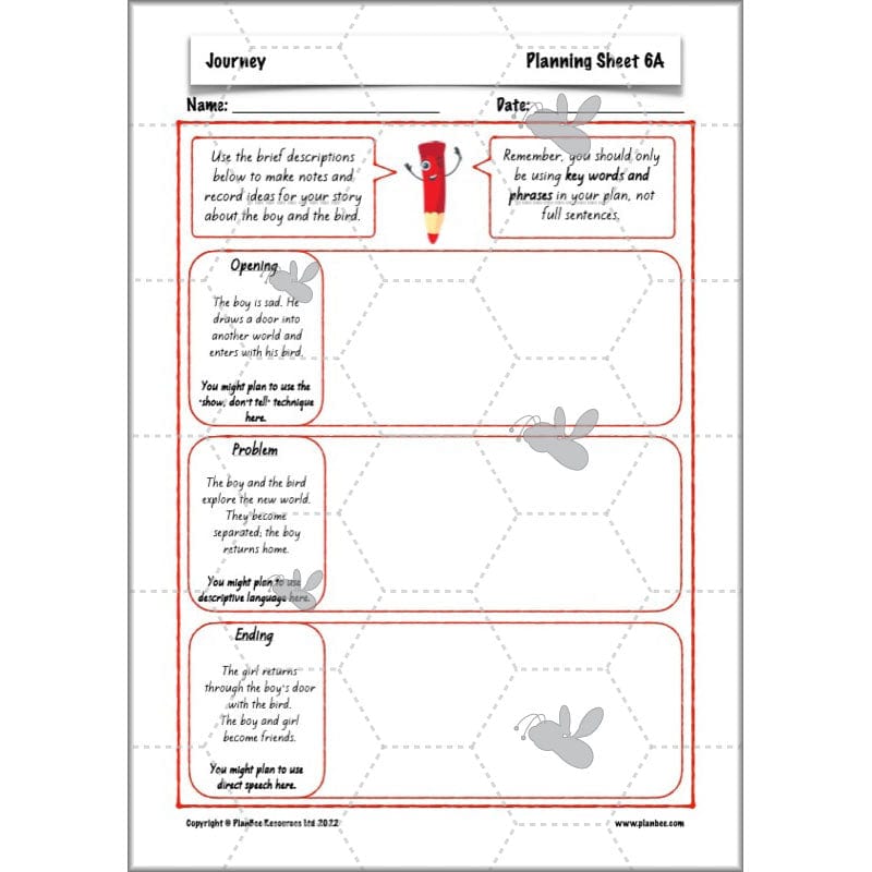 PlanBee Journey Aaron Becker Planning | Year 4 Narrative | PlanBee