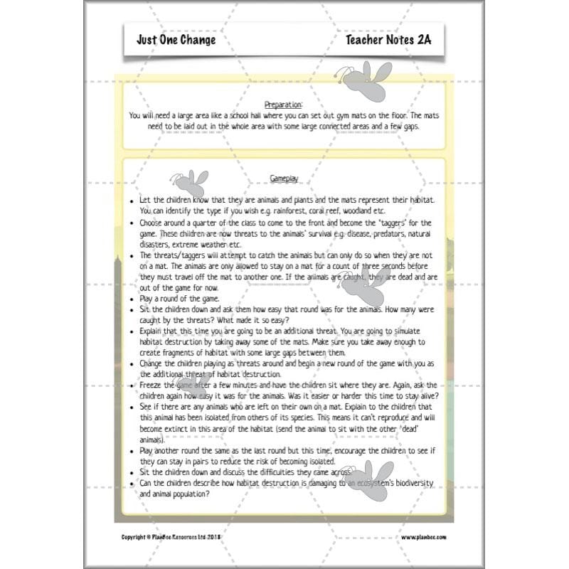 PlanBee Ecosystems for Kids | Just One Change ESR Lessons | PlanBee