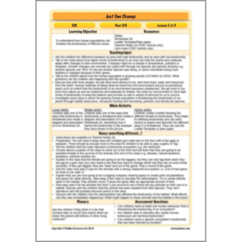 PlanBee Ecosystems for Kids | Just One Change ESR Lessons | PlanBee