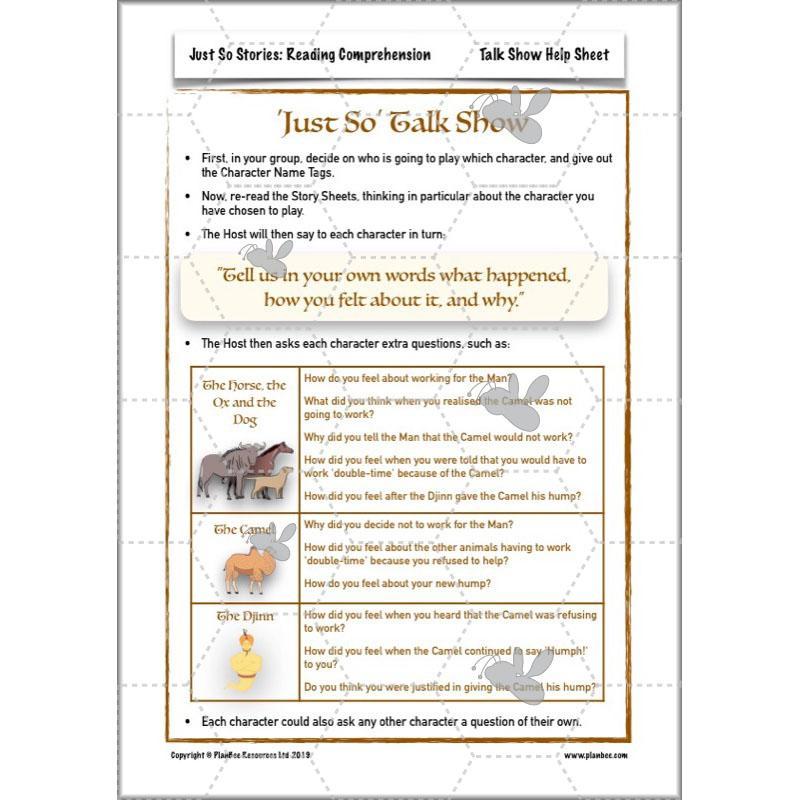 PlanBee Just So Stories KS2 | Reading Comprehension Year 4
