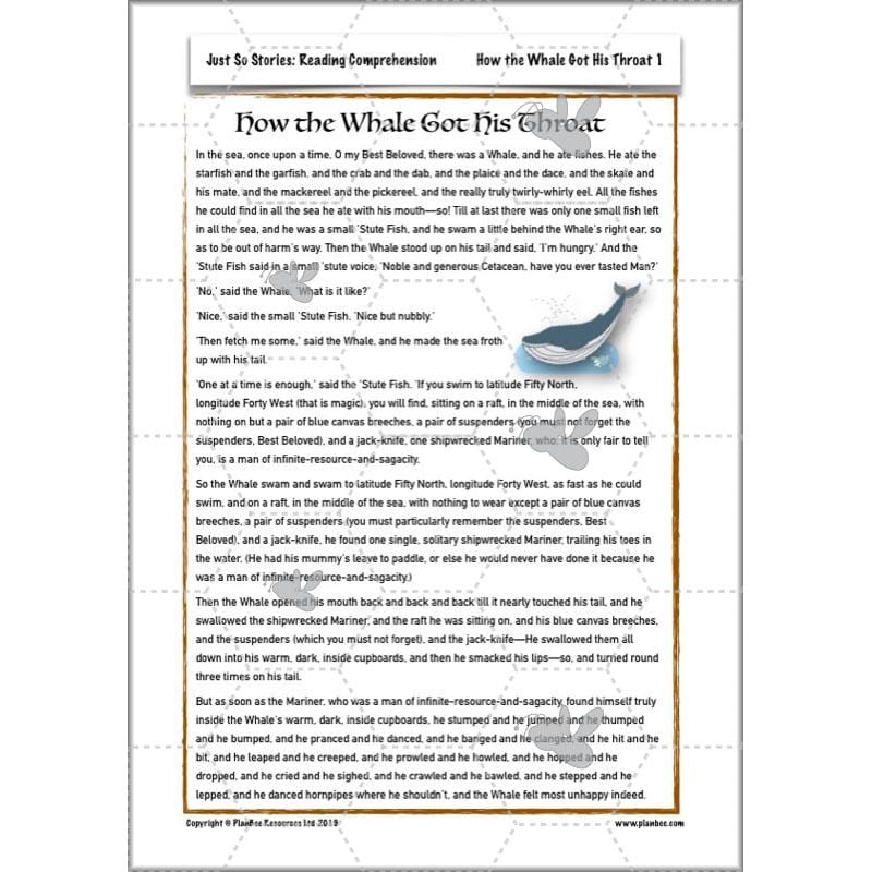 PlanBee Just So Stories KS2 | Year 4 Reading Comprehension Lessons