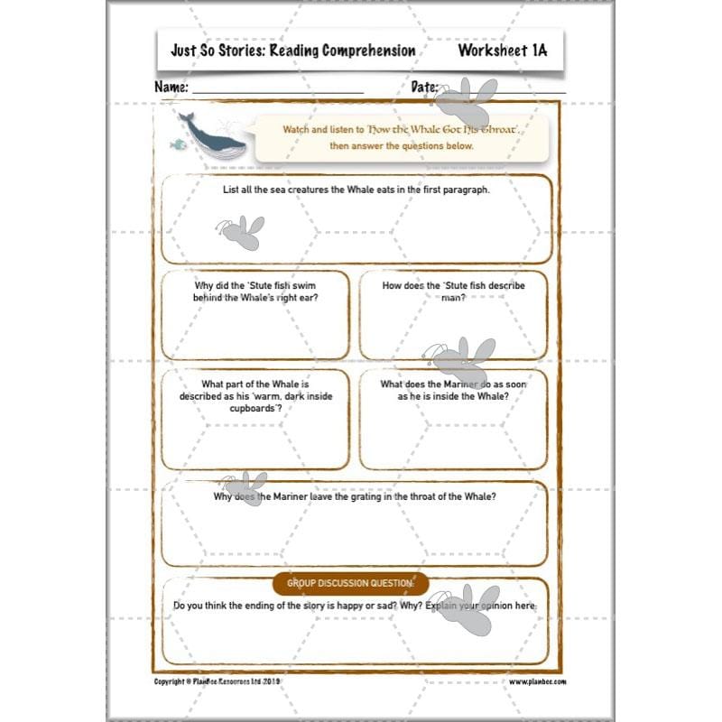 PlanBee Just So Stories KS2 | Year 4 Reading Comprehension Lessons