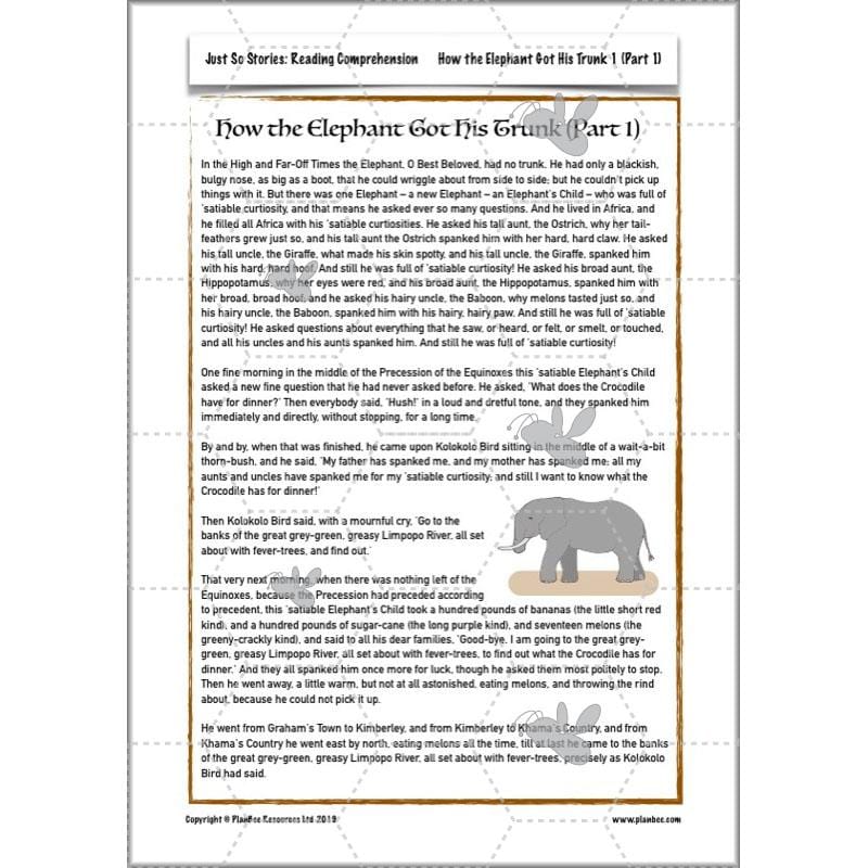 PlanBee Just So Stories KS2 | Year 4 Reading Comprehension Lessons