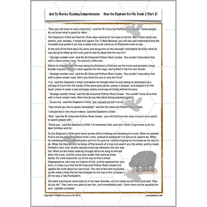 PlanBee Just So Stories KS2 | Year 4 Reading Comprehension Lessons
