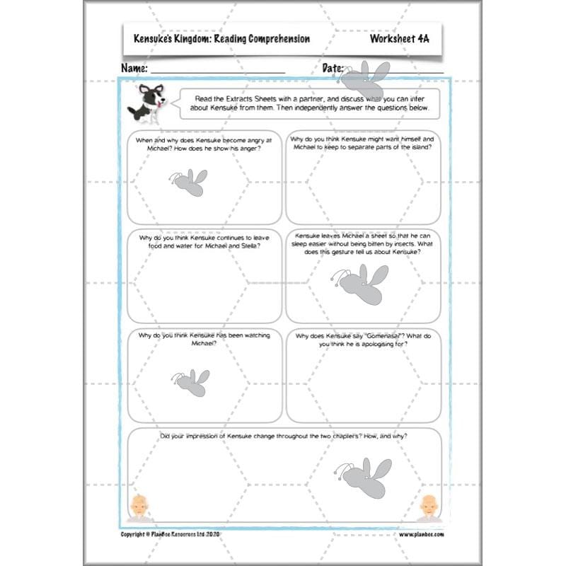 PlanBee Michael Morpurgo Kensuke's Kingdom Planning by PlanBee