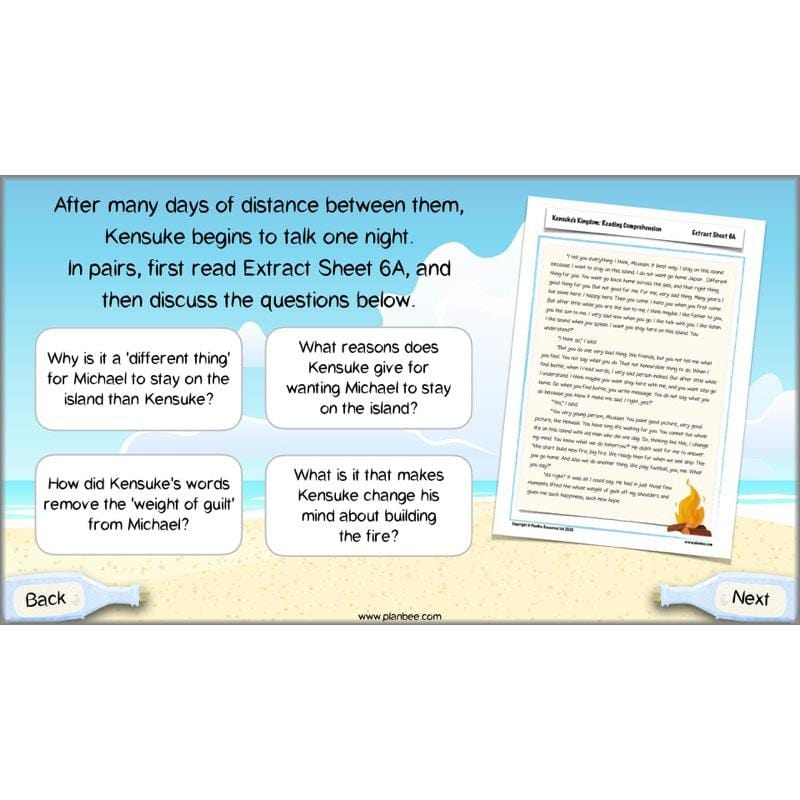 PlanBee Michael Morpurgo Kensuke's Kingdom Planning by PlanBee